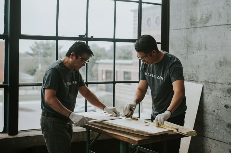 Craftsmen at work in the Maple Zen workshop