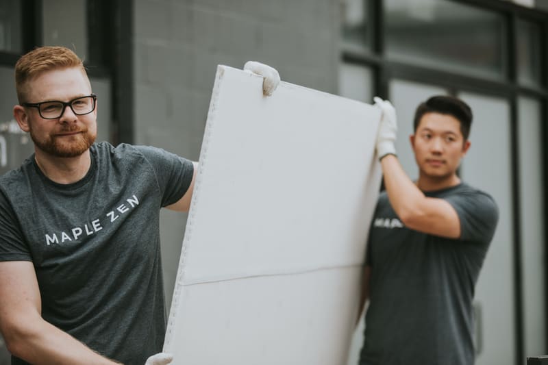 Carrying a headboard in for white-glove delivery